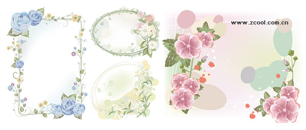 ファンタジーの花フレーム素材 無料素材イラスト ベクターのフリーデザイナー