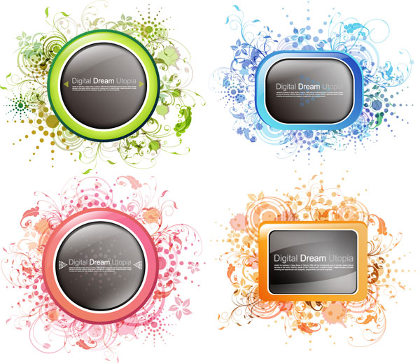 トレンド パターン ベクター材料 4 の要素