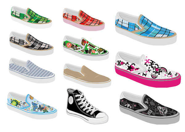 キャンバスの靴、靴のベクター