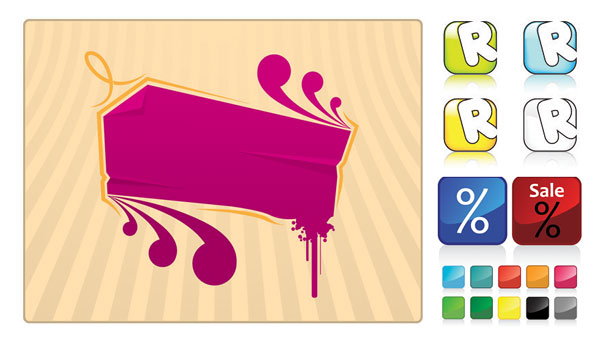 装飾的なボタンのベクター