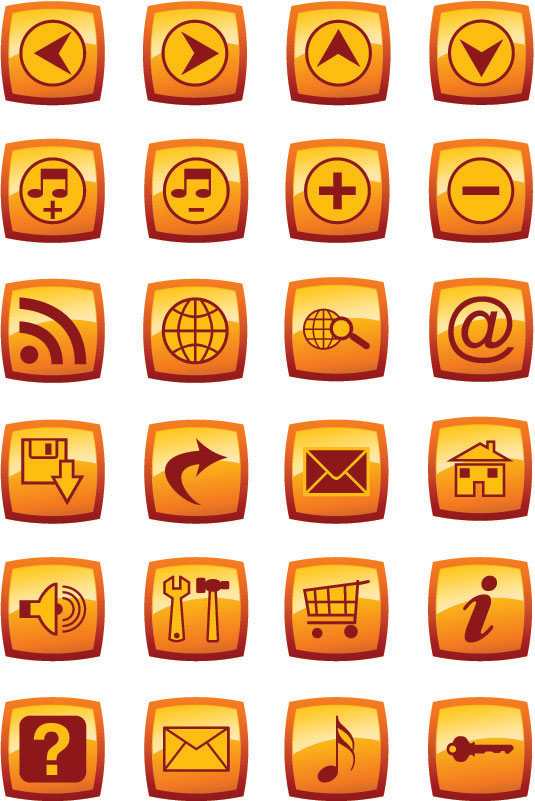 電子メール、小さな家、メモ、ツール、およびキーのベクター素材