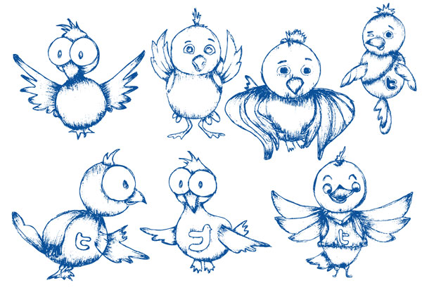 手描き鳥をベクターします。