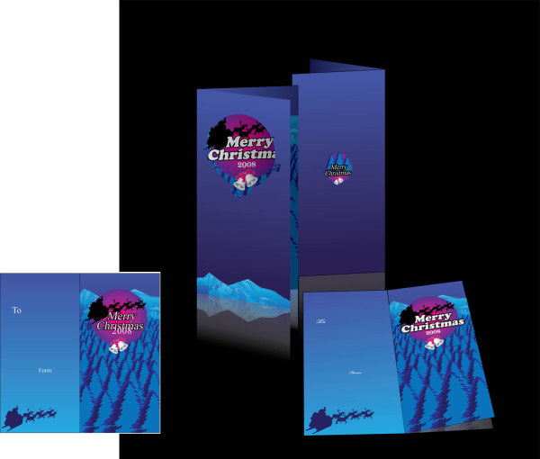 クリスマスのグリーティング カード ベクター材料