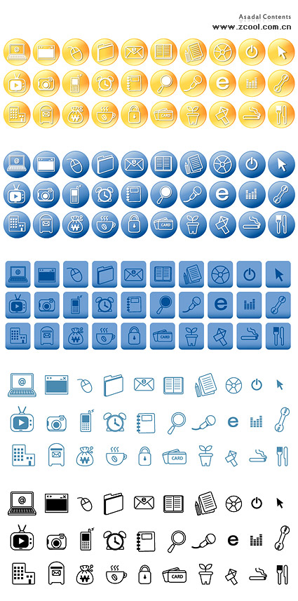 テーマ アイコンのベクター素材のシンプルな線