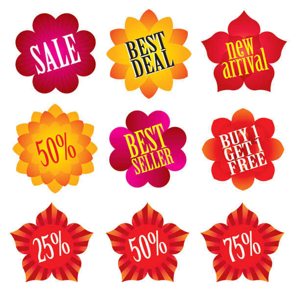 花の形のアイコン ベクター