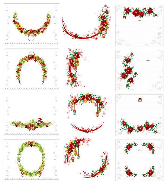 クリスマスの花輪ベクトル