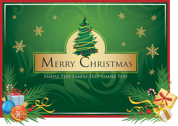 クリスマス ブーツ 緩いの葉 クリスマス カード 無料素材イラスト ベクターのフリーデザイナー