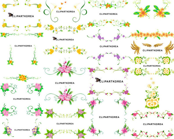 ベクターの花とレース パターン