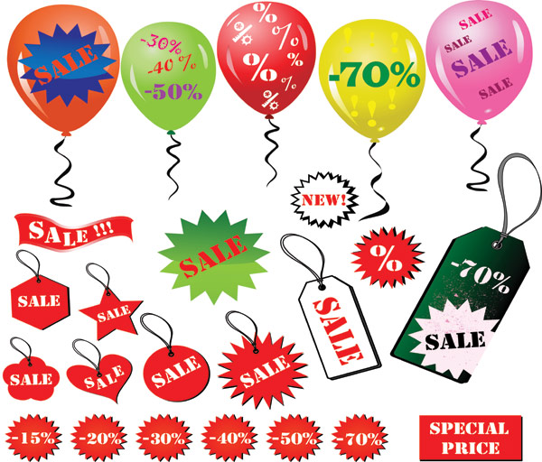 割引販売要素ベクター