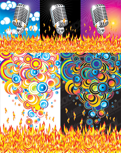 マイクと円形の要素