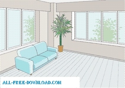 ルーム 041 ベクター風景 - 無料ベクターをベクターします。