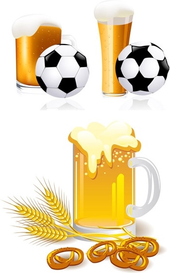 ビールとサッカーのベクター無料ベクター 955.56 KB