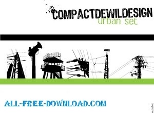 都市設定ベクター風景 - 無料ベクター