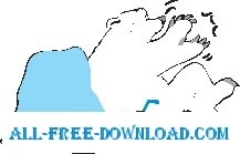 シロクマ拍手ベクター漫画 - 無料ベクター