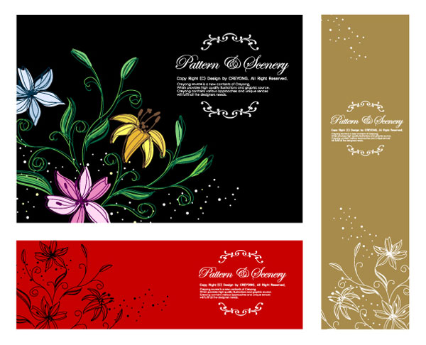 手描きの花ベクター 1