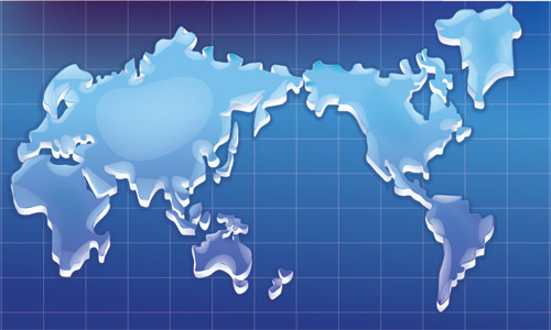 世界のベクトルの結晶テクスチャ マップ