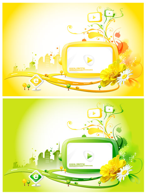 トレンド画面ベクター材料