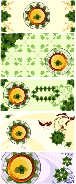 透明な無料ベクター カップ ミントの葉ベクター 5.02 MB