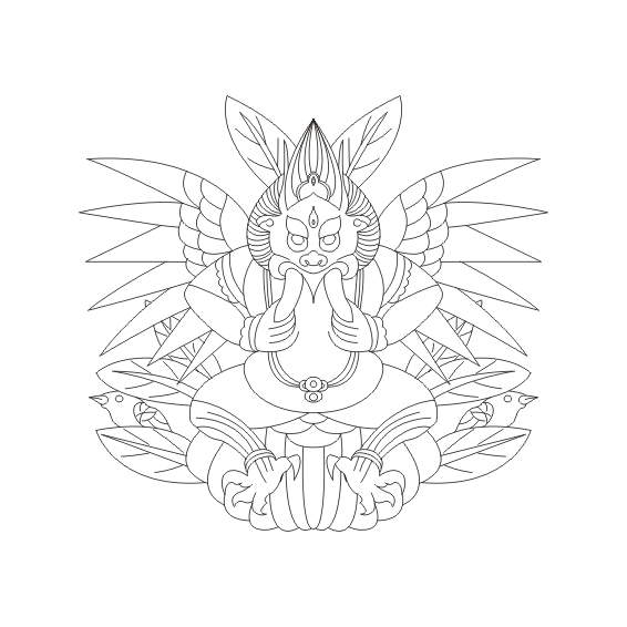 大きな鳥ベクター材料の麗江なし族の神