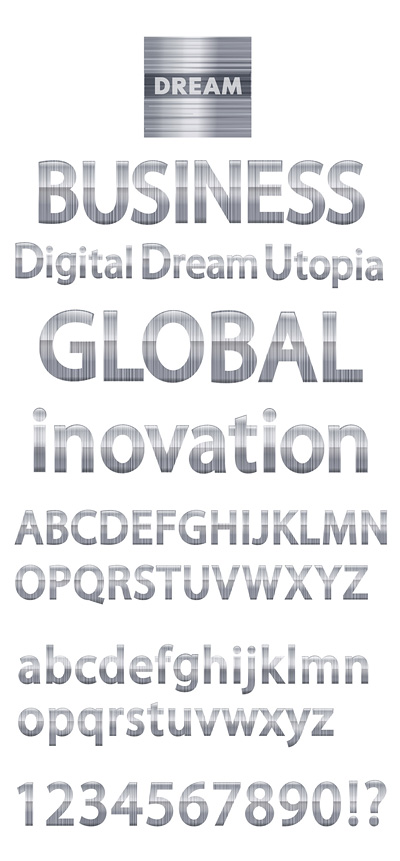 英語のデジタル ベクターで単純な金属材料