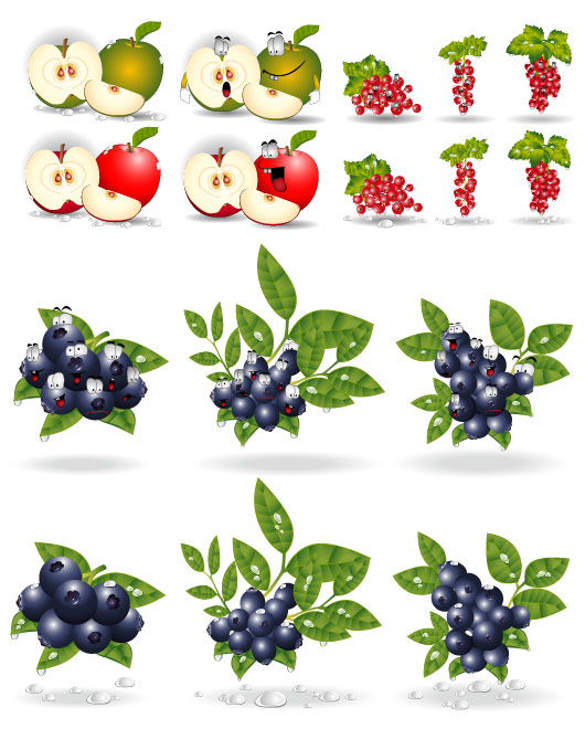 フルーツの目を持つベクター材料