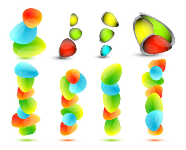 小さなカラフルな石素材のベクター