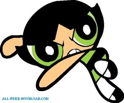 キンポウゲ 002 パワパフガールズ女の子ベクター漫画 - 無料ベクター