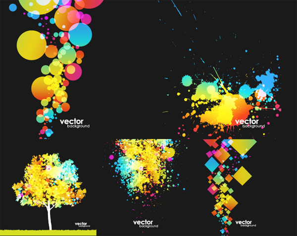 カラフルな要素ベクター材料