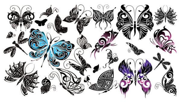 美しい蝶トーテム ベクター 無料素材イラスト ベクターのフリーデザイナー
