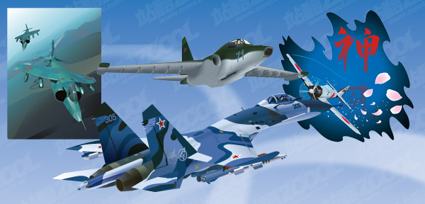 4 戦闘機のベクター素材