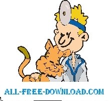 獣医師 7 ベクター漫画 - 無料ベクター