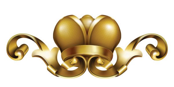 ゴージャスな黄金の三次元パターン ベクター材料-1