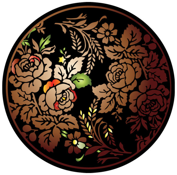 カラフルな民俗芸術絵画ベクター - 04