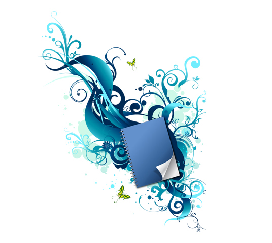 ファッション パターン メモ帳ベクター材料-1