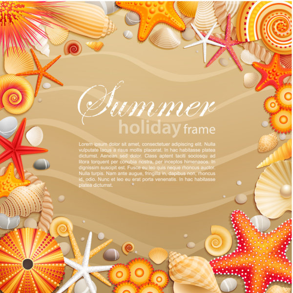 シェルやヒトデ材料 02-ベクター素材