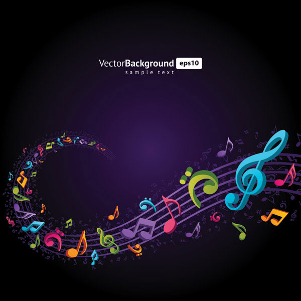 テーマ音楽ノート材料-4 ベクターします。