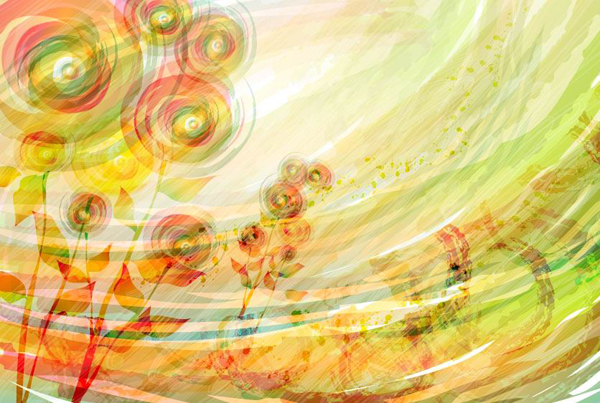 ロマンチックな花柄のデザインの背景ベクター材料-2