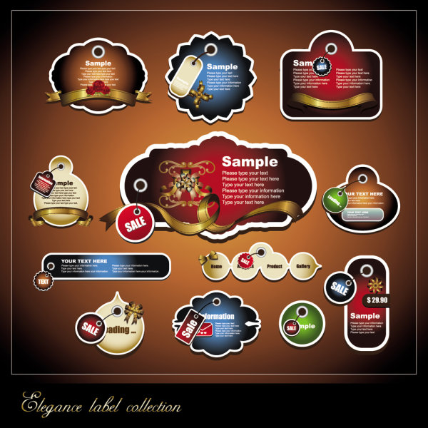 ラベル素材 04 - ベクター素材