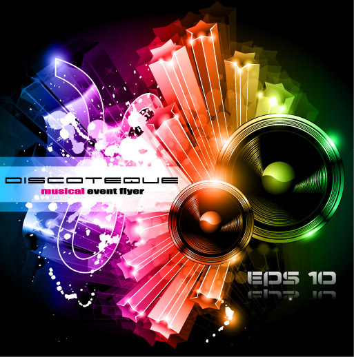 華麗な動的な音楽要素 01 - ベクター