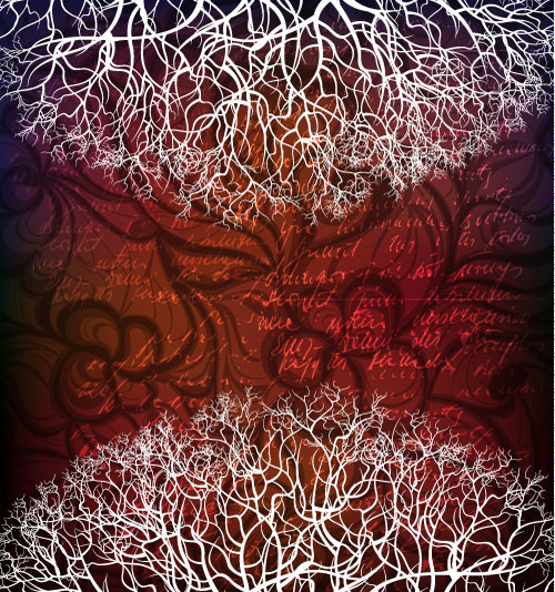 ツリー シルエット背景 03 - ベクター素材