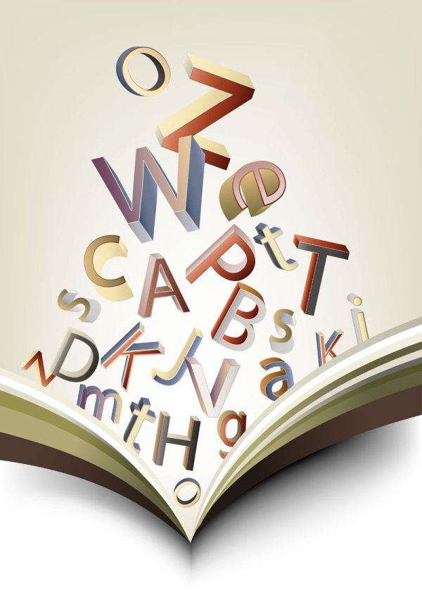 本と手紙の材料 02 - ベクターします。