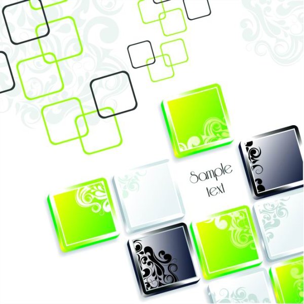 クールな三次元ボックス背景ベクター材料