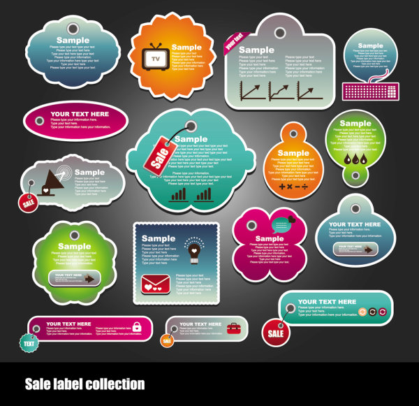 ラベル素材 01 - ベクター