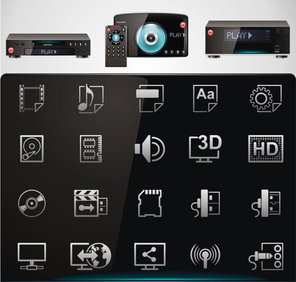 技術アイコン 01 - ベクターします。