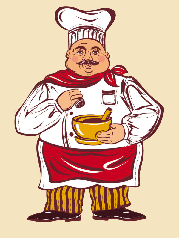 漫画文字シェフ 03 - ベクター素材