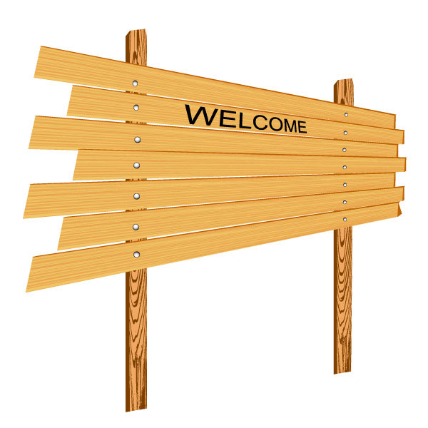 漫画の木製標識 04 - ベクター素材