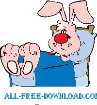 ウサギ病気ベクター漫画 - 無料ベクター