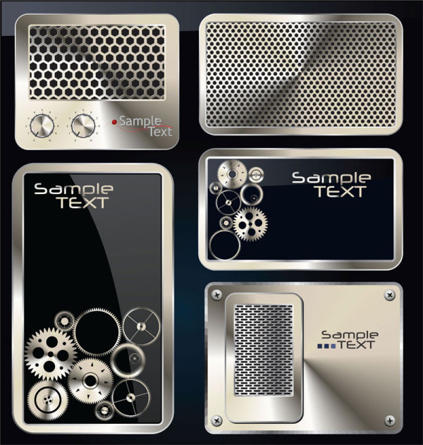 洗練された金属アイコン 02 - ベクター素材