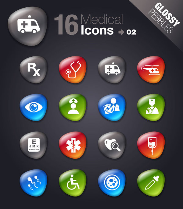 滑らかに柔らかい石アイコン 03 - ベクター