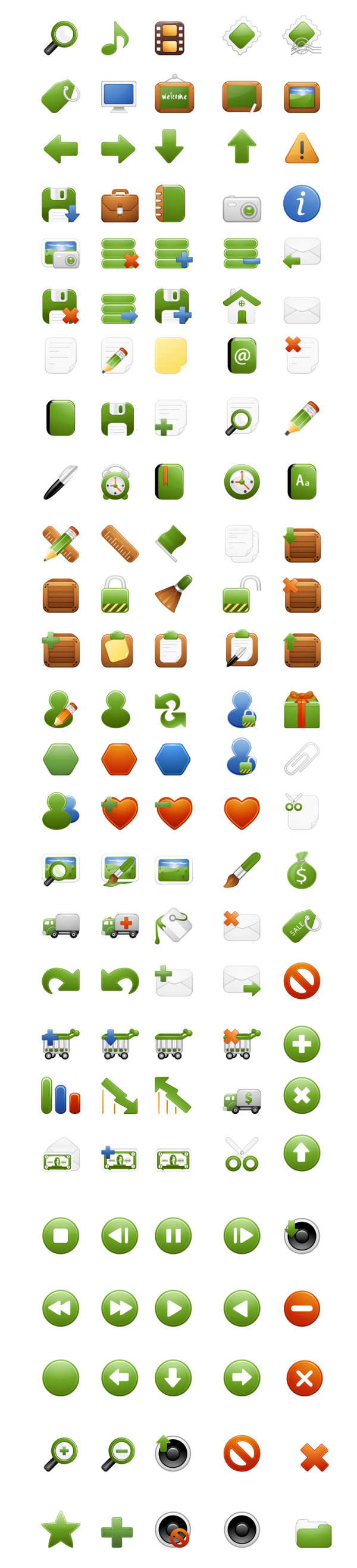 Web の一般的に使用されるボタン - ベクター